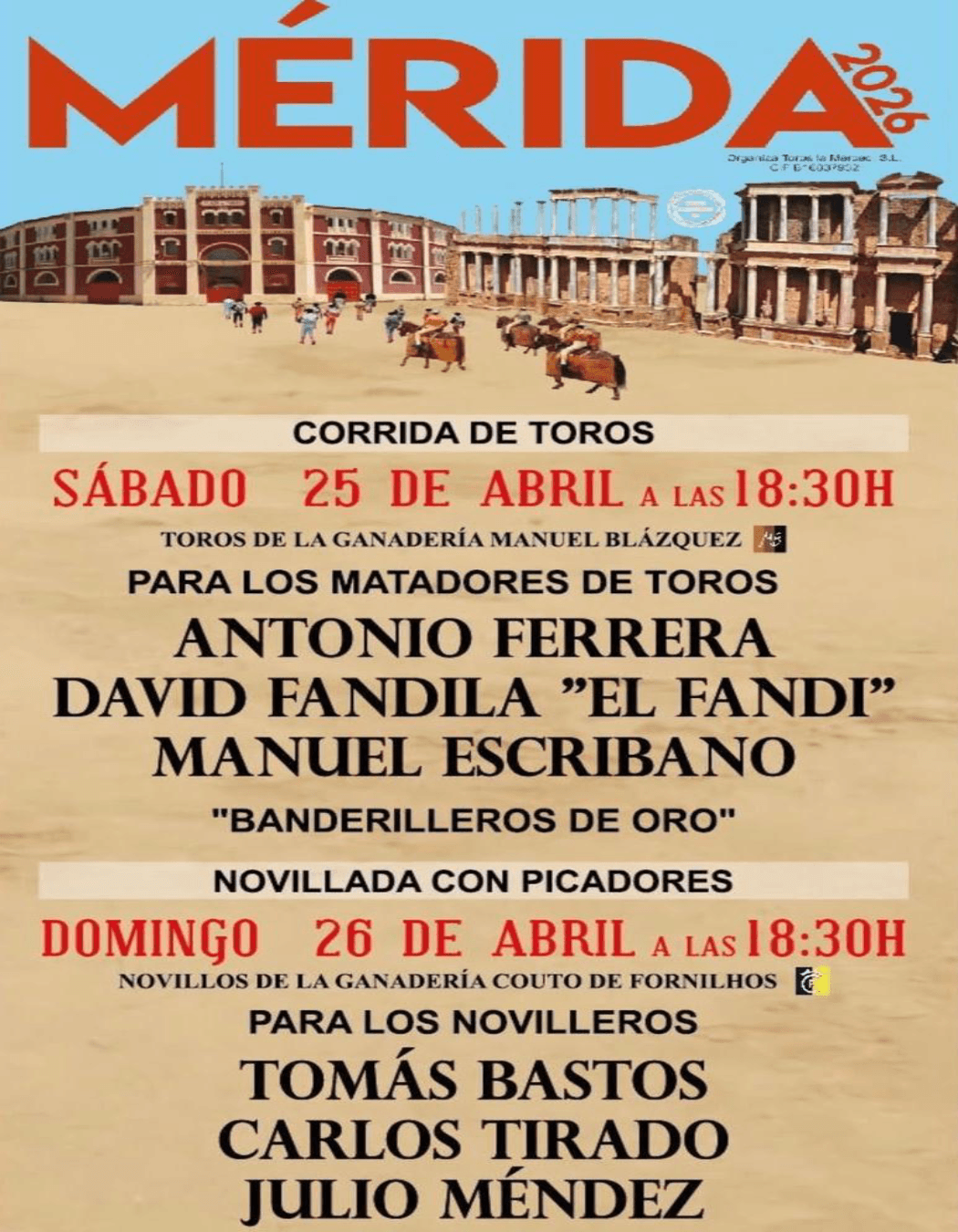 Feria taurina de Mérida 2026