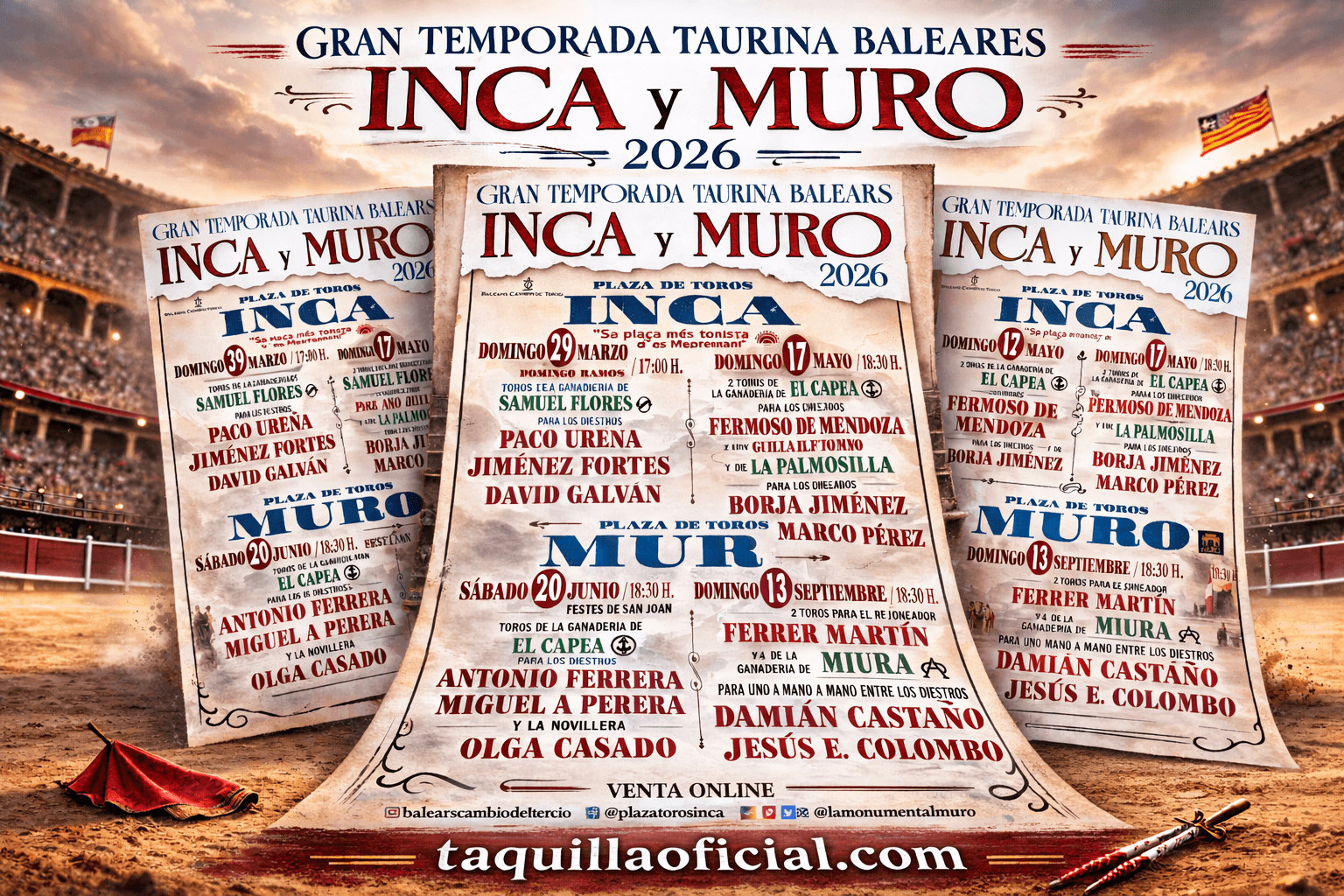 Baleares Cambio de Tercio presenta su temporada taurina: cuatro grandes citas en Inca y Muro